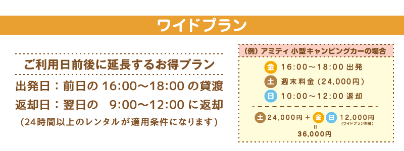 ご利用日前後に延長するお得プラン